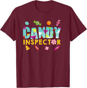 Candy Inspector Funny Halloween Trick Or Treat Gift T-Shirt - T-Shirt | Maroon