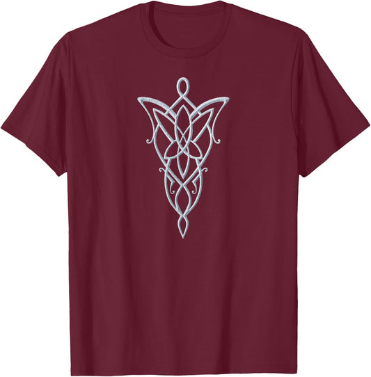 Lord of The Rings Arwen Necklace Small T-Shirt - T-Shirt | Maroon