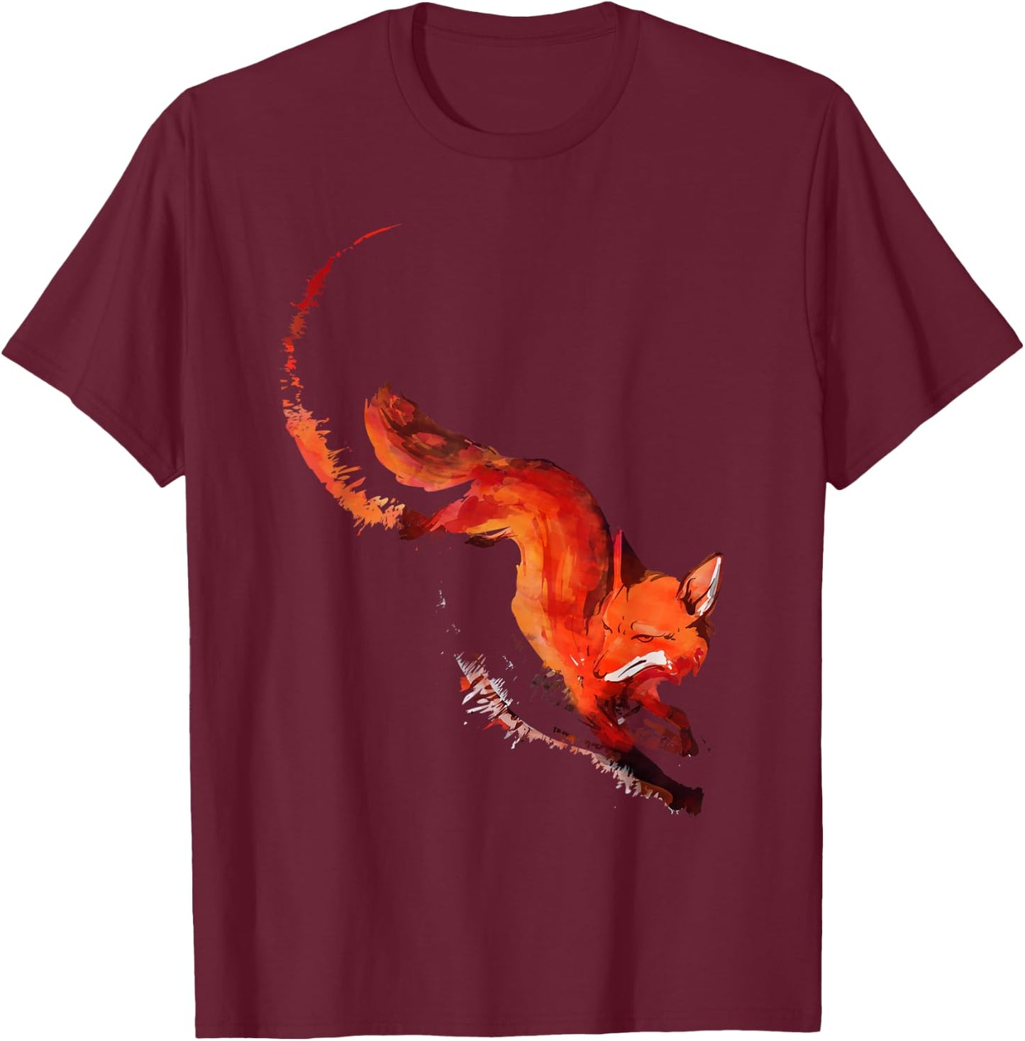 Hunting Fox Nature Adventure T-Shirt - T-Shirt | Maroon