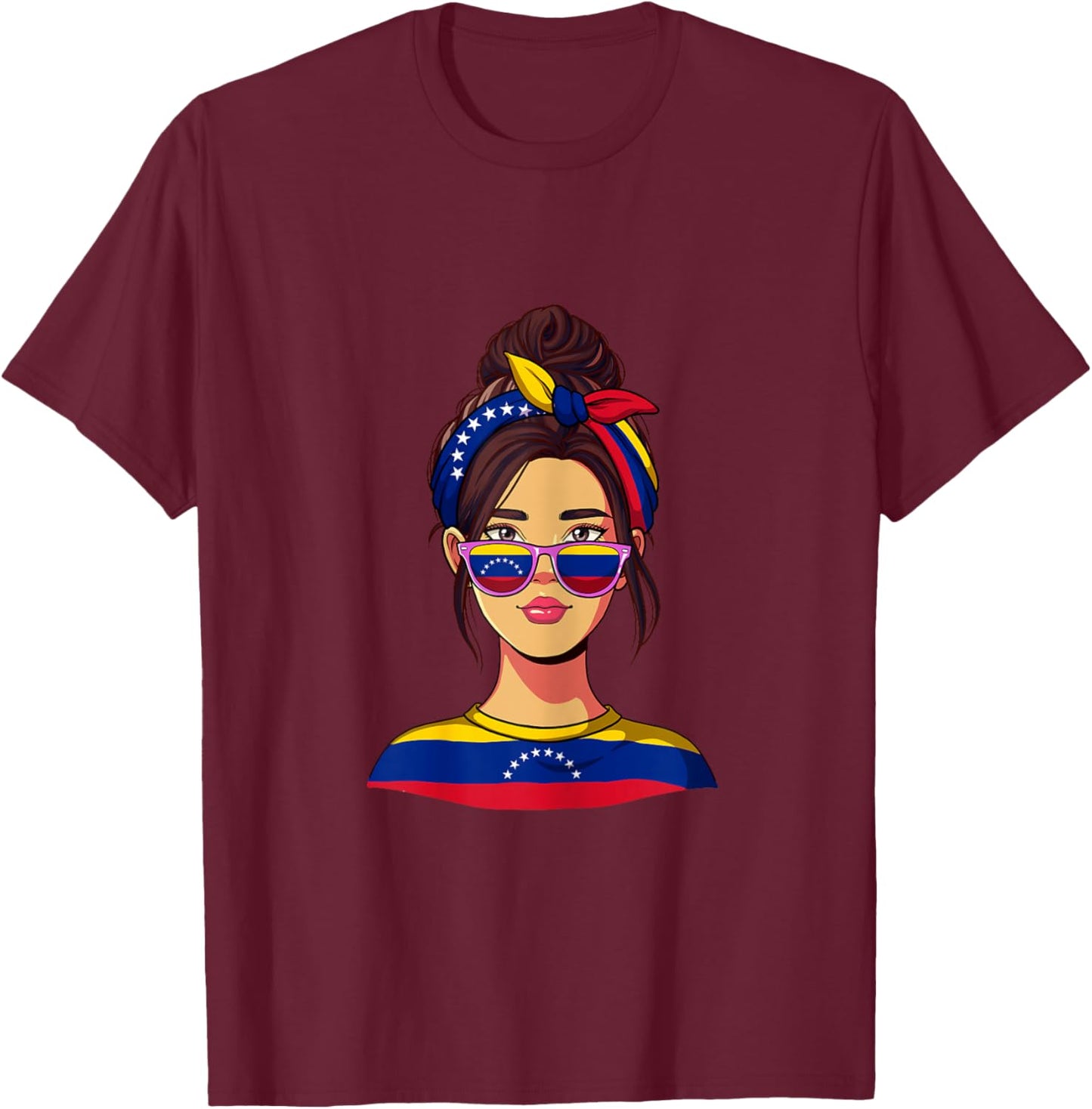 Venezuelan Girl Venezuela T-Shirt - T-Shirt | Maroon