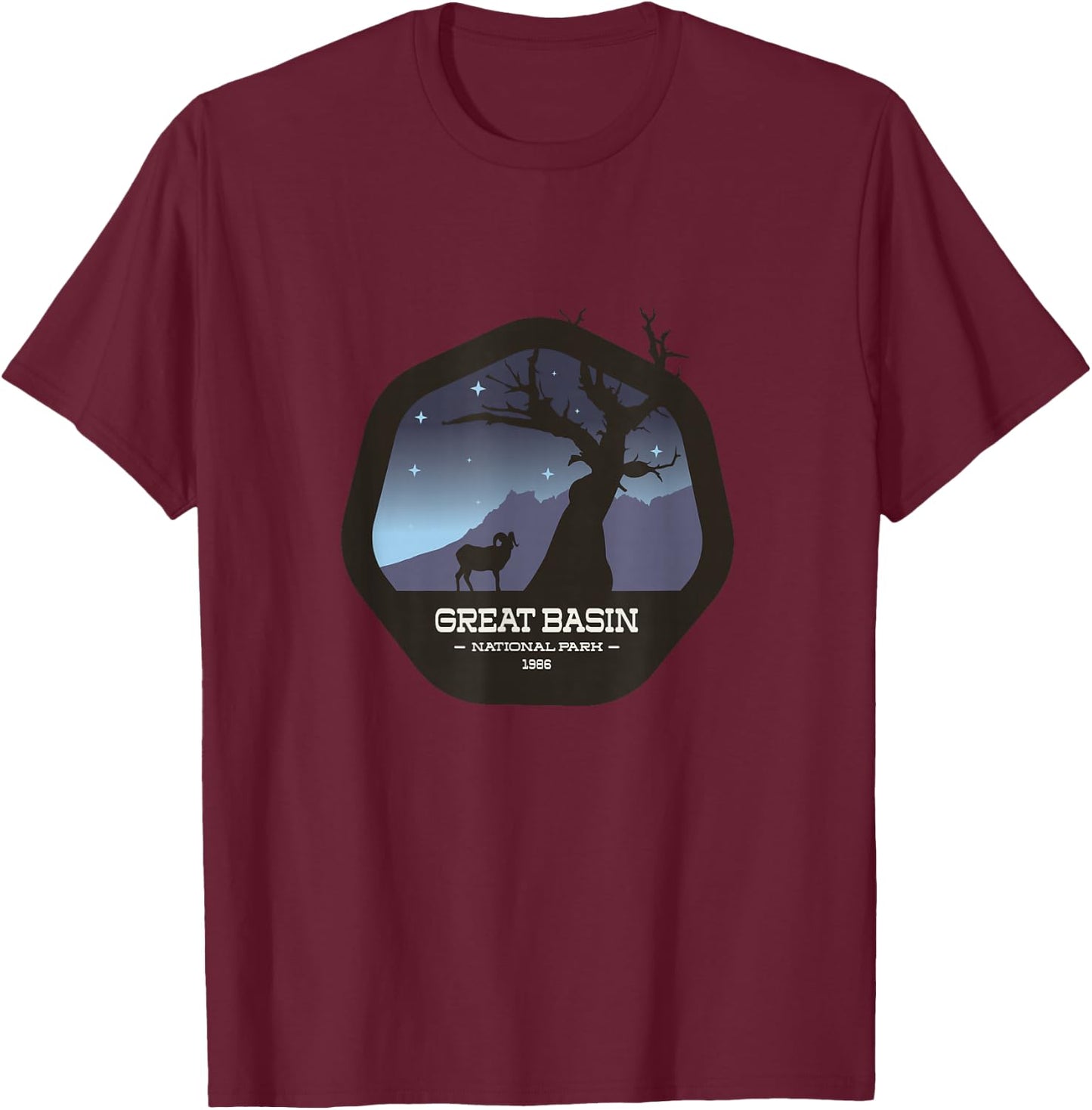 Retro Nevada Great Basin National Park Gift T-Shirt - T-Shirt | Maroon