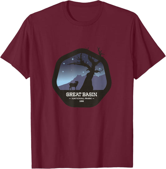 Retro Nevada Great Basin National Park Gift T-Shirt - T-Shirt | Maroon