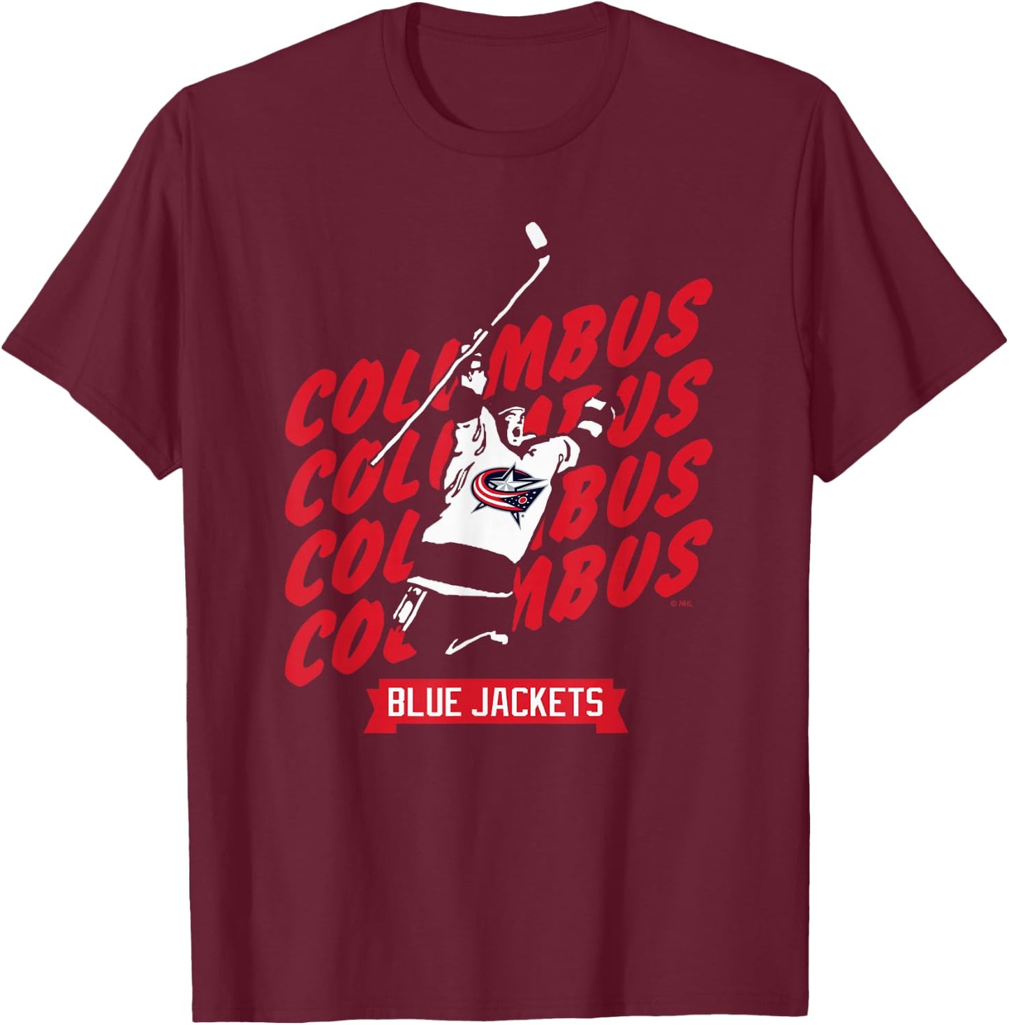 Columbus Blue Jackets Graffiti Black Officially Licensed T-Shirt - T-Shirt | Maroon