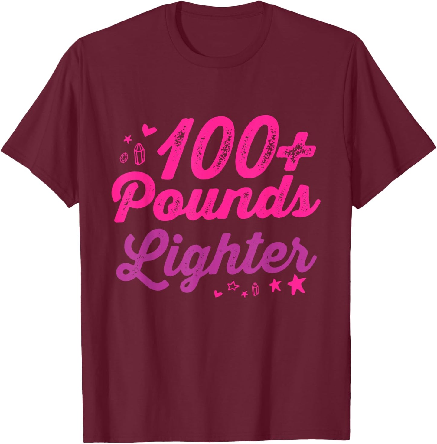 I lost 100 pounds Lighter Health goals Celebration Gift T-Shirt - T-Shirt | Maroon