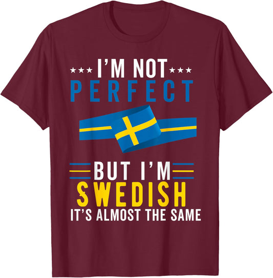 Swedish Flag Sweden Men Women Sverige Svenska Souvenirs T-Shirt - T-Shirt | Maroon