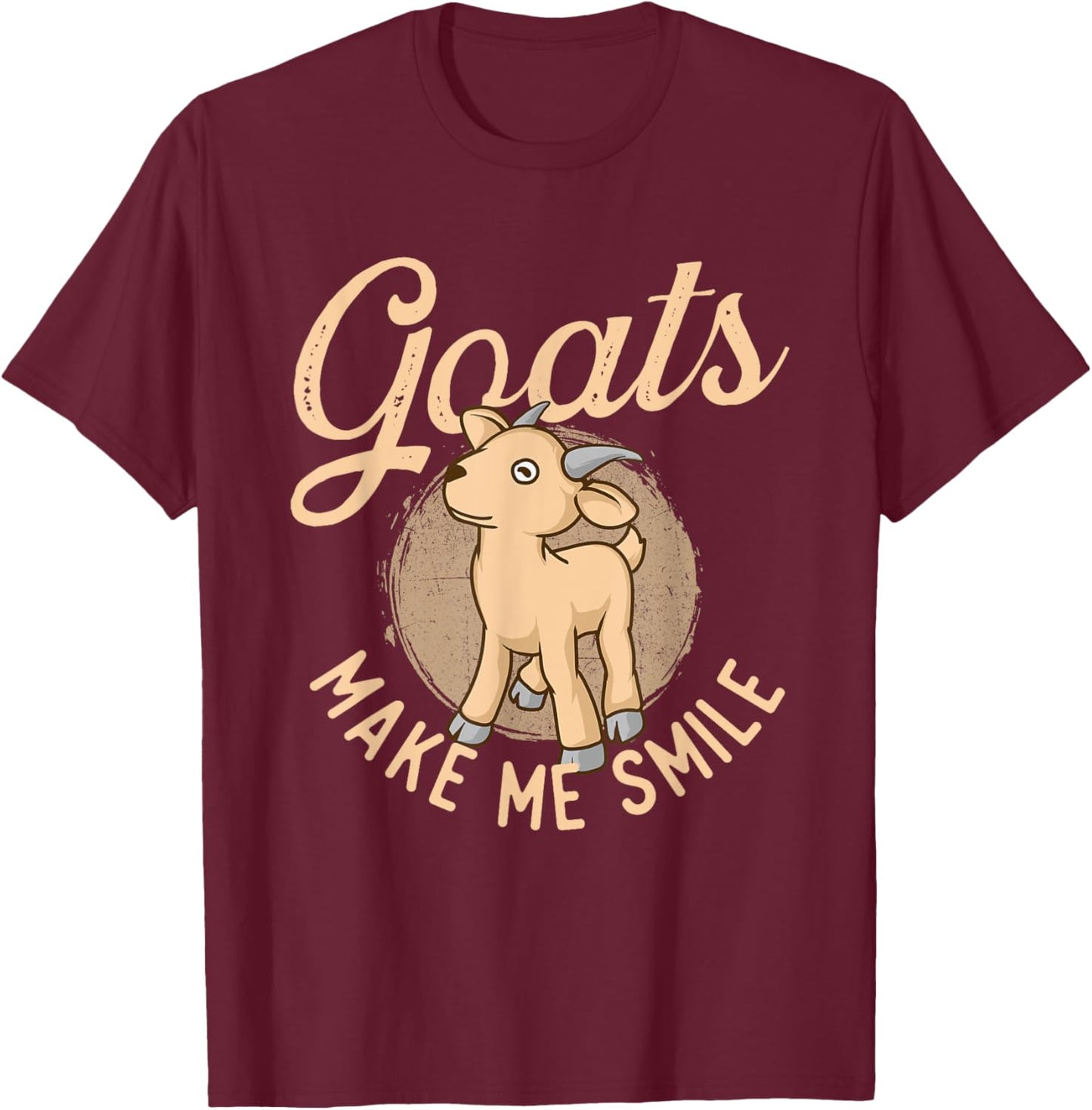 Goats Make Me Smile - Goat Lover Animal Whisperer Farming T-Shirt - T-Shirt | Maroon