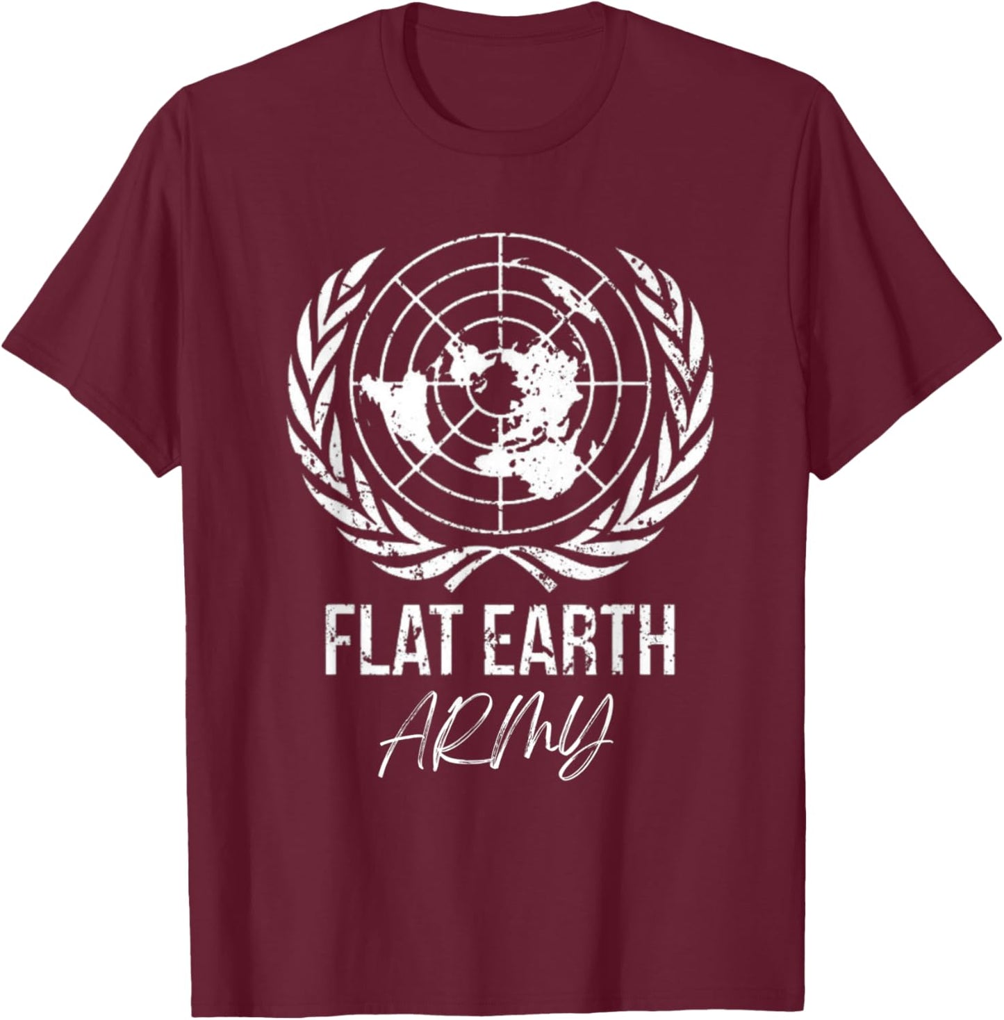Flat Earth Army T-Shirt - T-Shirt | Maroon