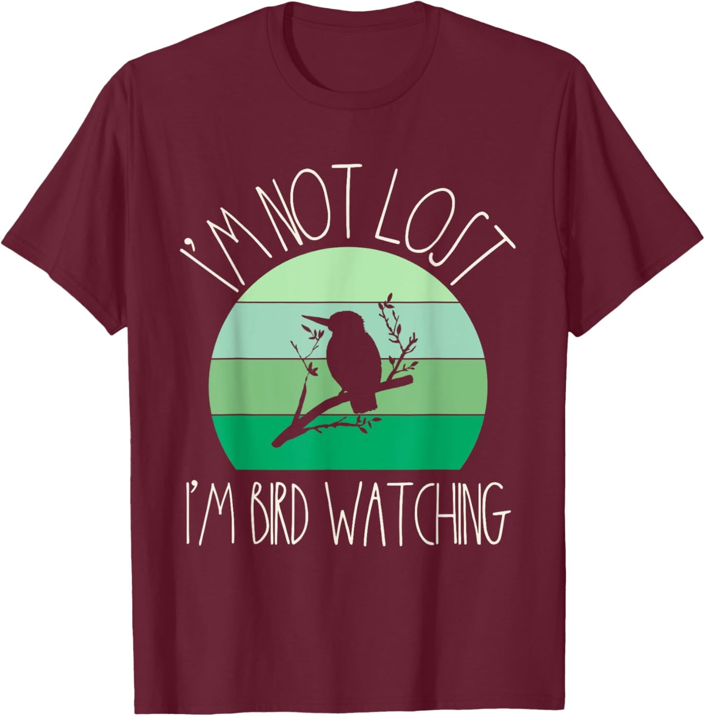 Funny Birder Retro Women Birding Ornithology Bird Watcher T-Shirt - T-Shirt | Maroon