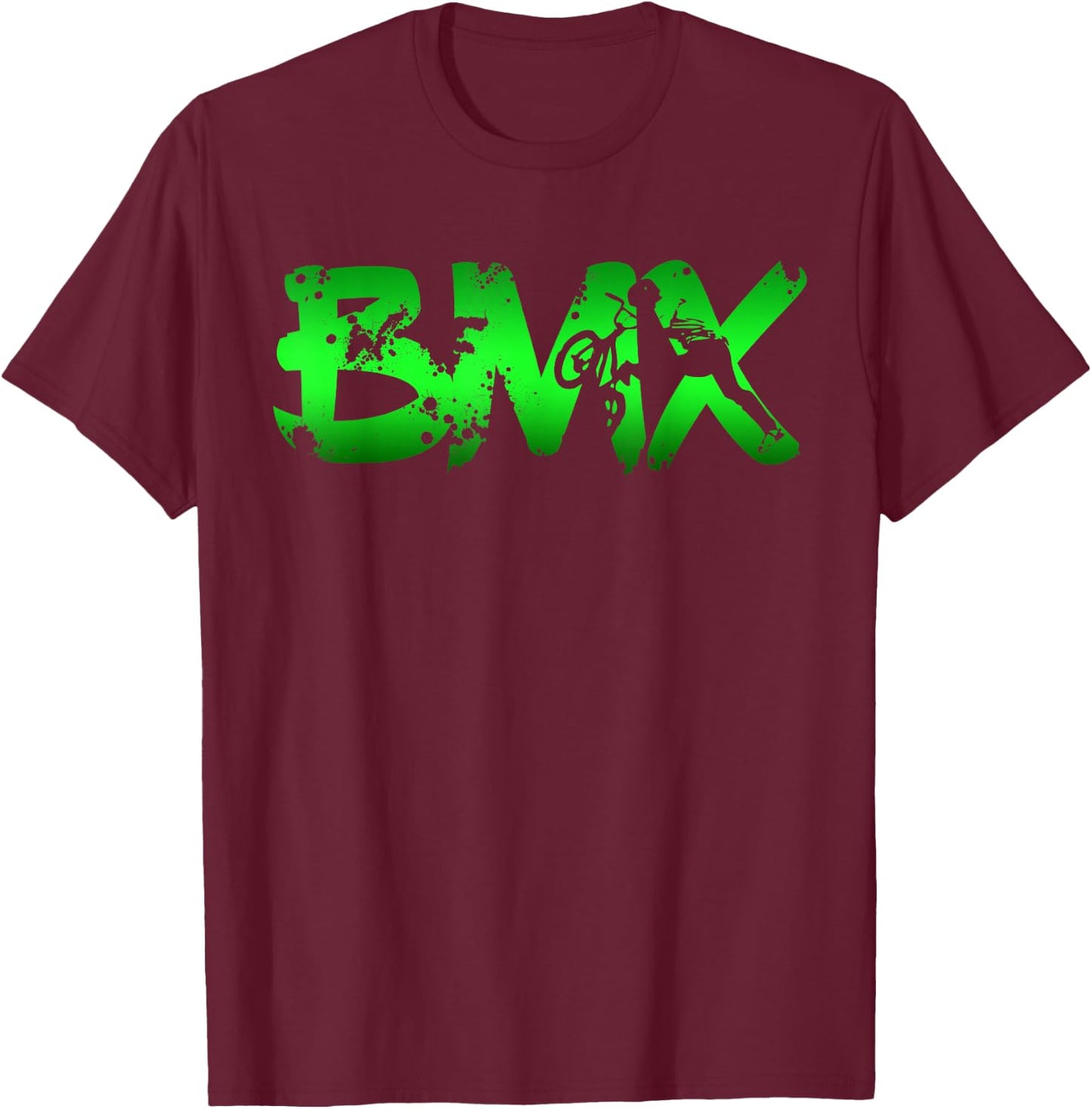 Distressed BMX Shirt Women Kids & Bike Riders T-Shirt - T-Shirt | Maroon