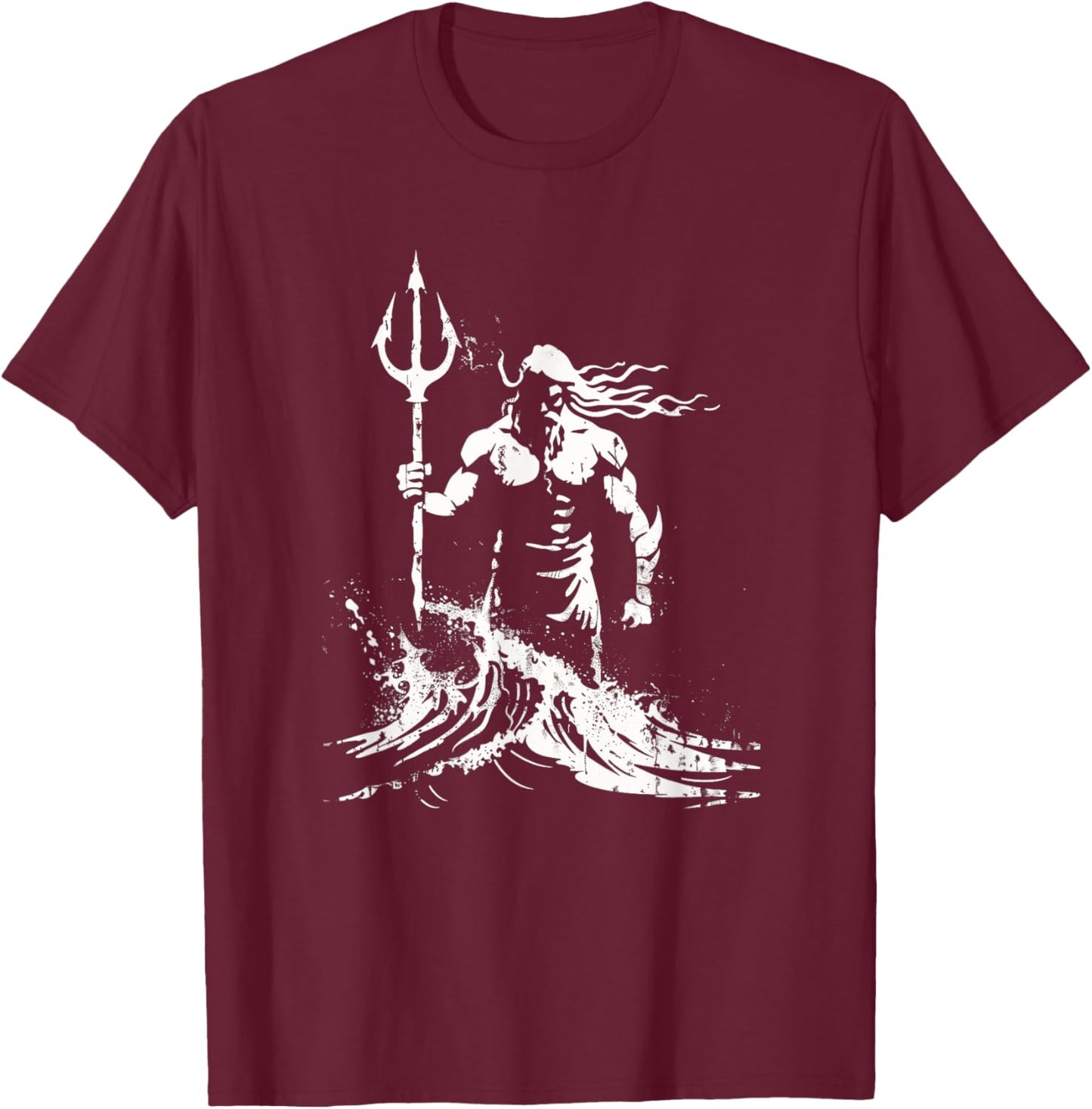 Poseidon Symbol Trident Greek God Neptune Sea god T-Shirt - T-Shirt | Maroon