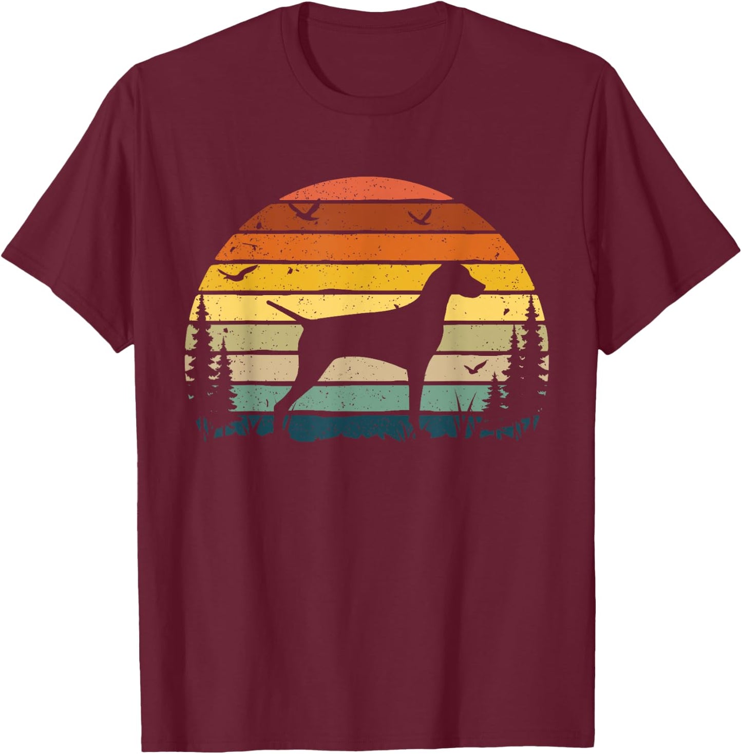 Vizsla Vintage Retro Mom Dad Dog Pet Lover T-Shirt - T-Shirt | Maroon