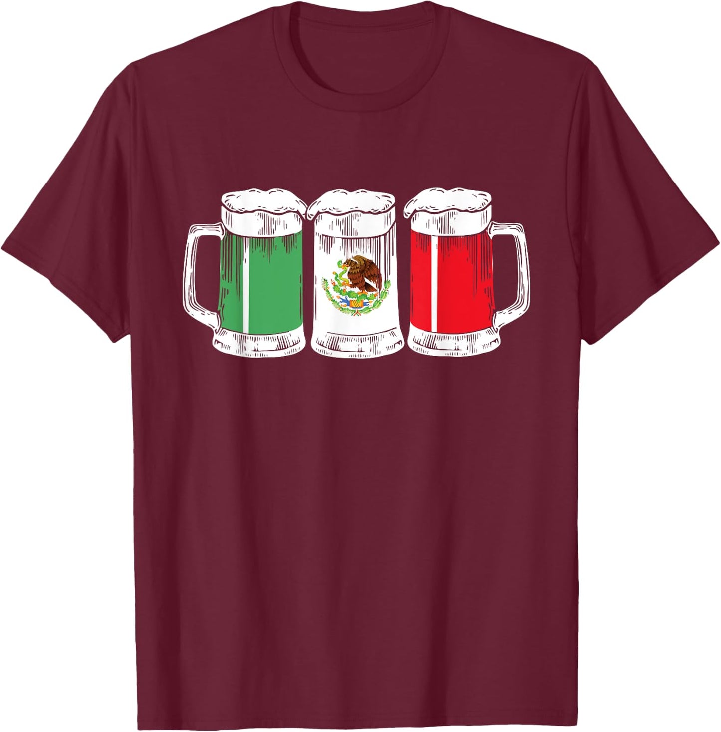 Viva Mexico Funny Beer Mexican Flag Cinco De Mayo Party Gift T-Shirt - T-Shirt | Maroon