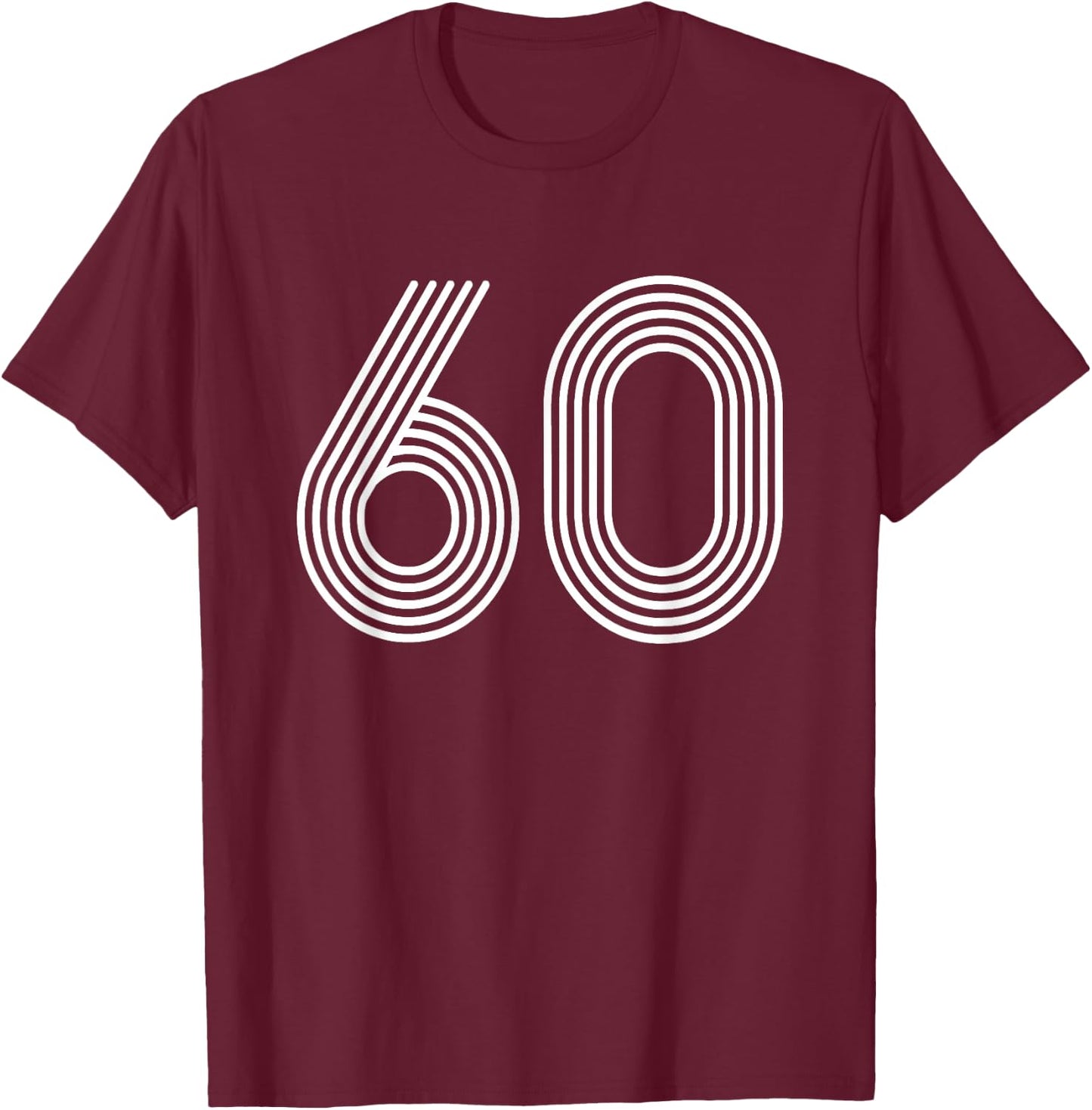 Number 60 Cool Retro Disco 60th Birthday Gift T-Shirt - T-Shirt | Maroon