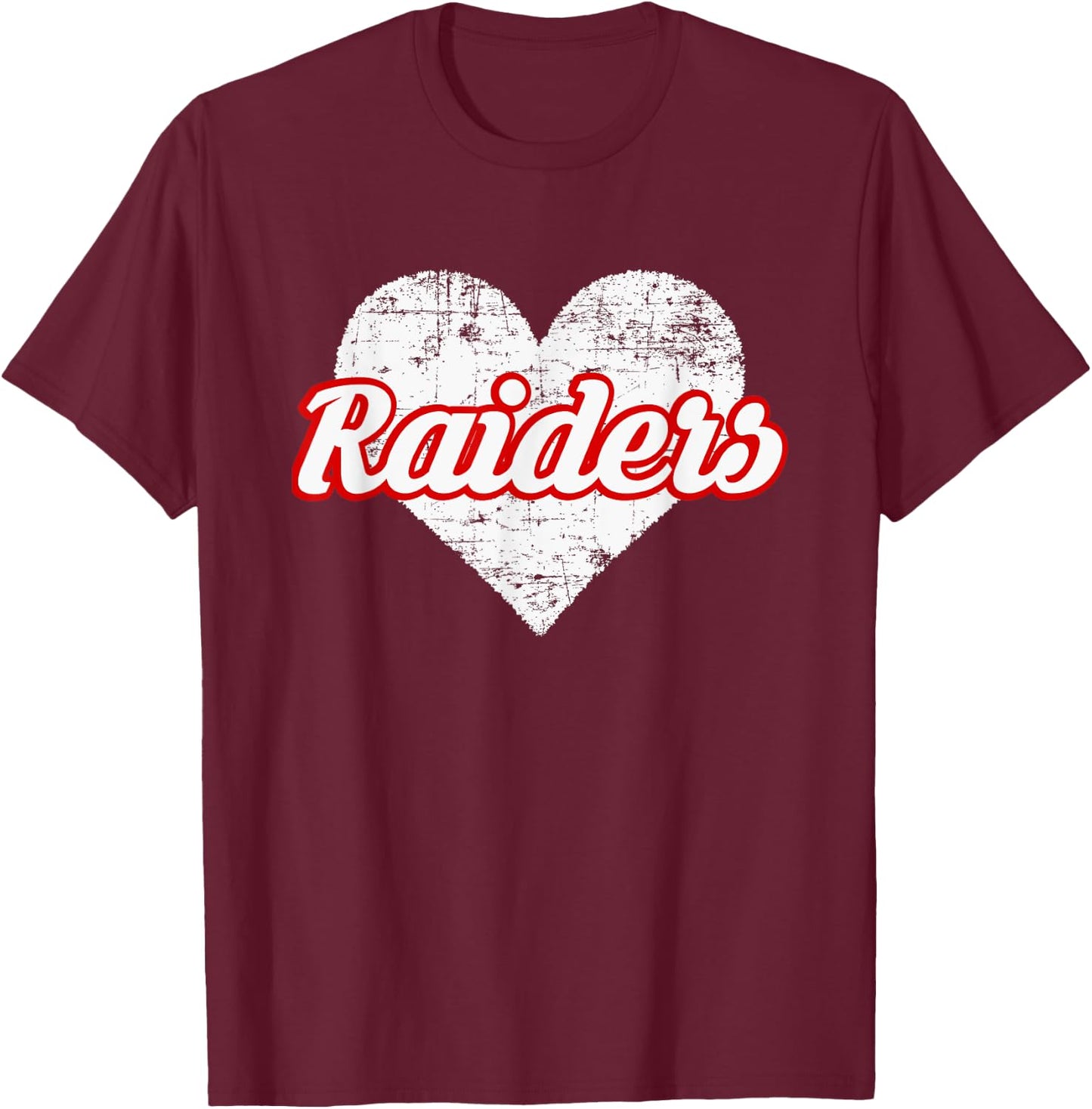 Sidney Raiders Over Heart T-Shirt - T-Shirt | Maroon