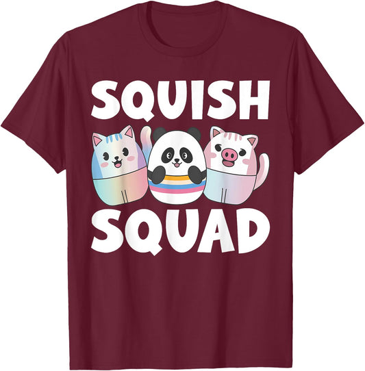 Squish Squad Birthday For Girls Kids Toddlers T-Shirt - T-Shirt | Maroon
