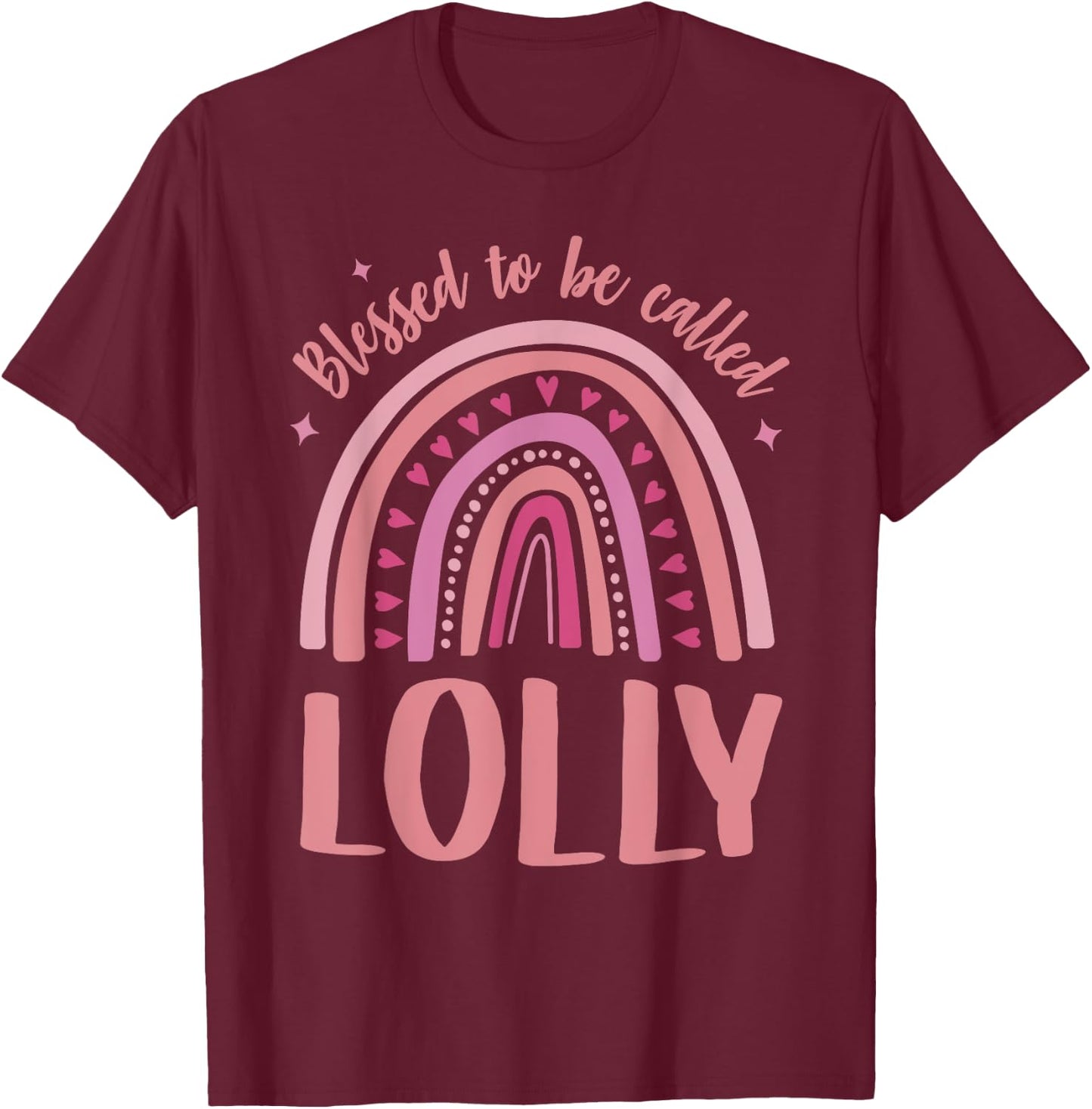 Lolly for Grandma Women Mother's Day Blessed Lolly T-Shirt - T-Shirt | Maroon