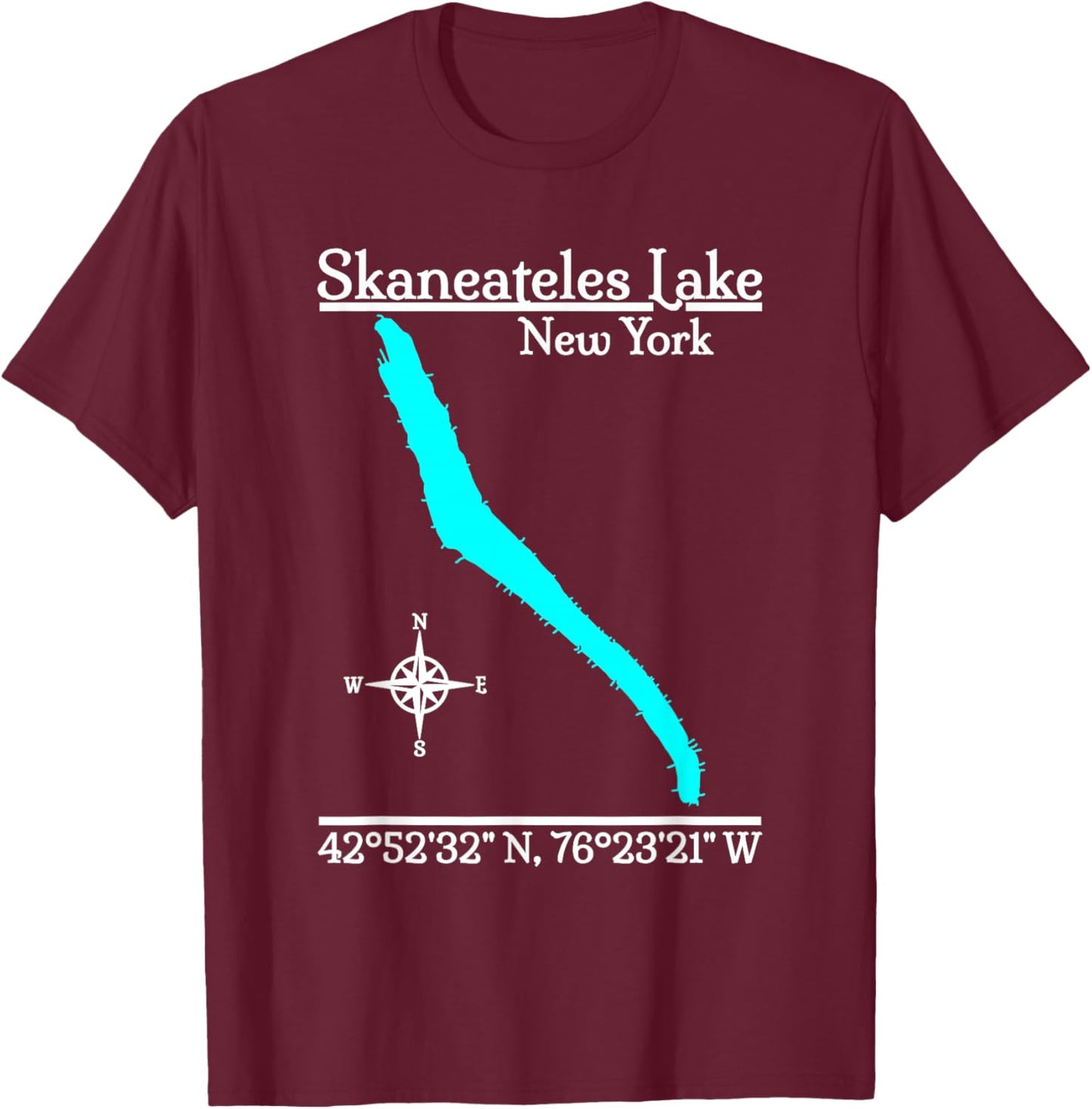 Skaneateles Lake - New York T-Shirt - T-Shirt | Maroon
