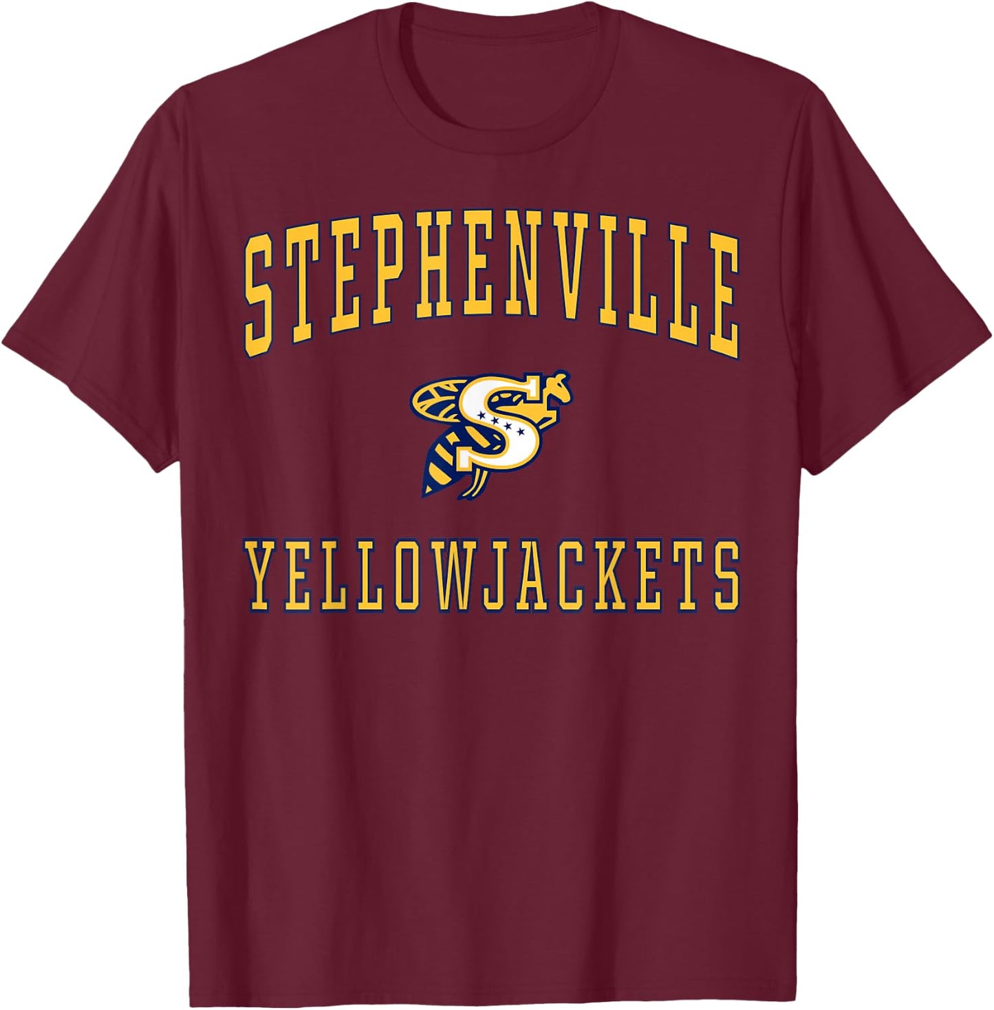 Stephenville High School Yellowjackets C1 T-Shirt - T-Shirt | Maroon