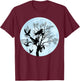 Moonlight Night Black Crow Forest Animal Bird Raven T-Shirt - T-Shirt | Maroon