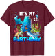 It's My 4th Birthday Party Ocean 4 Years Old Sea Fish B-Day T-Shirt - T-Shirt | Maroon