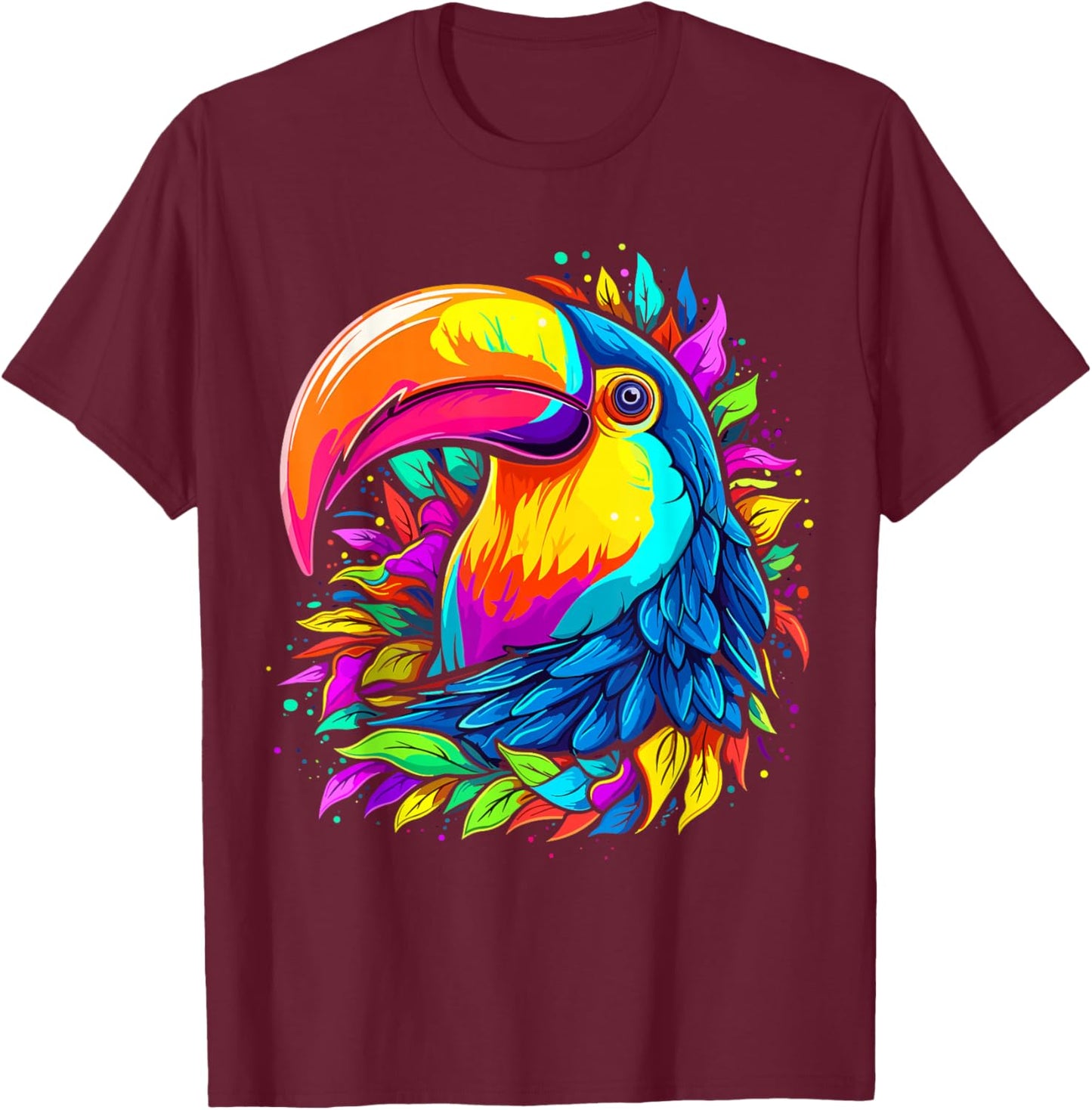 Colorful Toucan T-Shirt - T-Shirt | Maroon