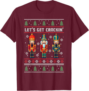 Christmas Nutcracker Squad Funny Lets Get Crackin' Ballet T-Shirt - T-Shirt | Maroon