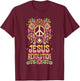 Jesus Revolution Christian Faith Retro Groovy Hippie Flower T-Shirt - T-Shirt | Maroon