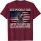 Toy Poodle Dad Happy Father's Day USA Flag Women Kids Men T-Shirt - T-Shirt | Maroon
