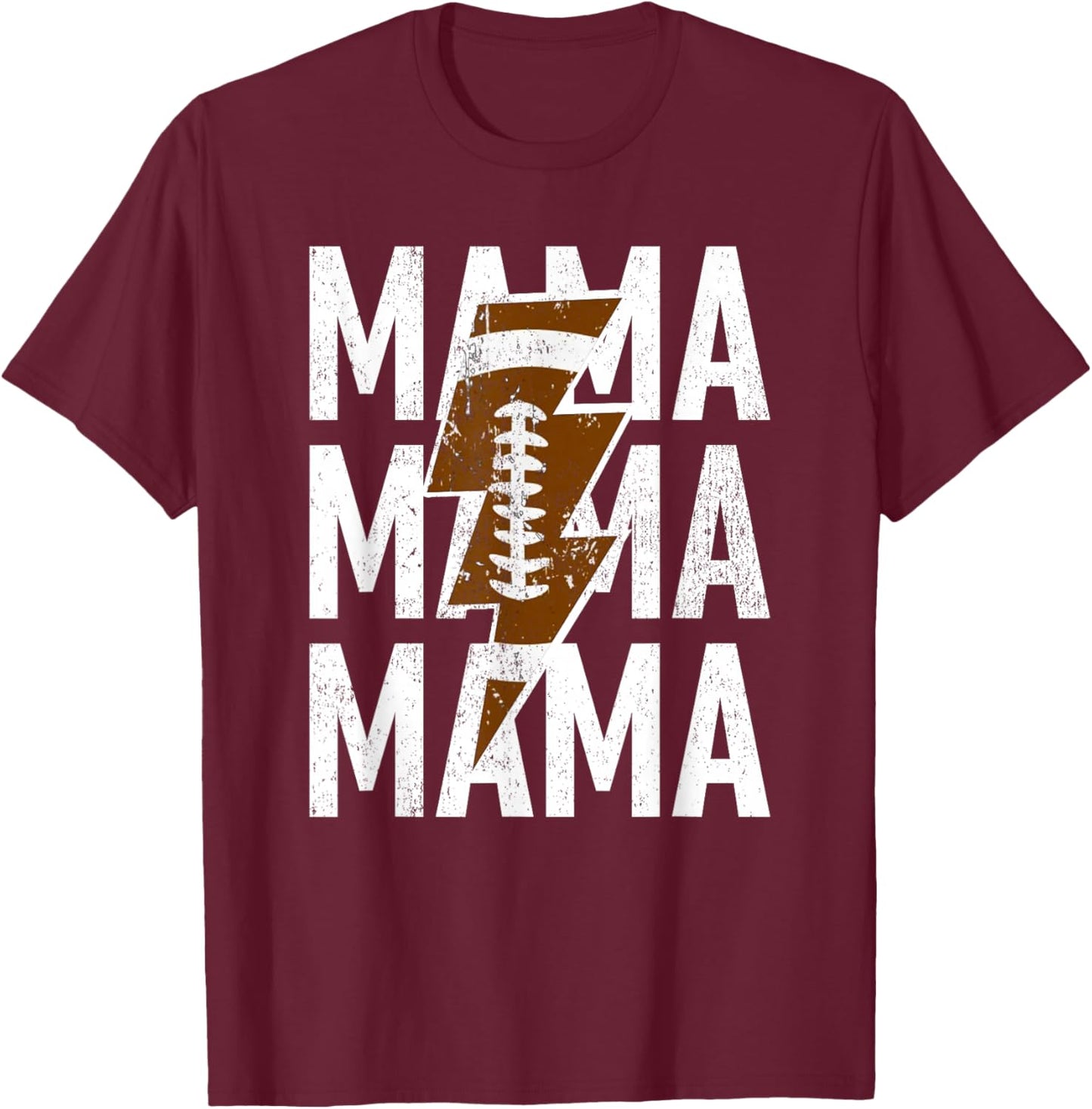 Proud Mama Football Lightning Football Mom Gifts Mothers Day T-Shirt - T-Shirt | Maroon