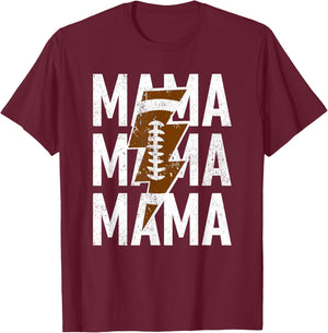 Proud Mama Football Lightning Football Mom Gifts Mothers Day T-Shirt - T-Shirt | Maroon