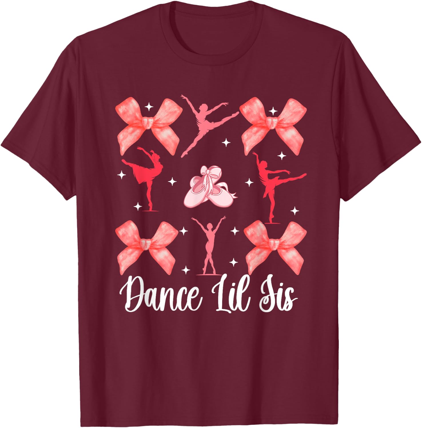 Dance Lil Sis Dance Little Sister Of A Dancer Little Sister T-Shirt - T-Shirt | Maroon