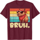 Capybara Bruh Bandana Retro Capy Meme Rodent Women Men Kids T-Shirt - T-Shirt | Maroon