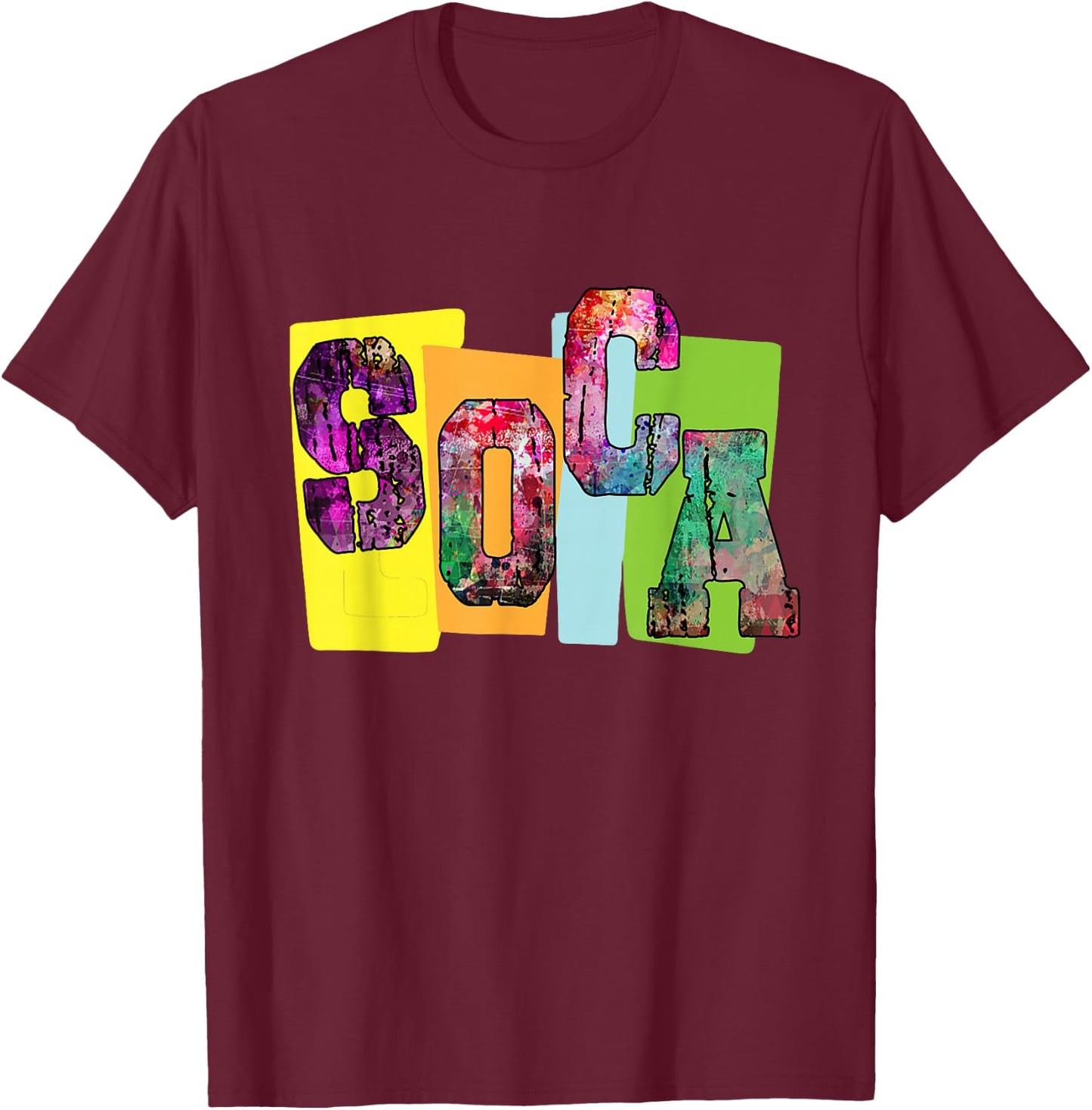 Jouvert Inspired Soca Apparel/ Carnival Top T-Shirt - T-Shirt | Maroon