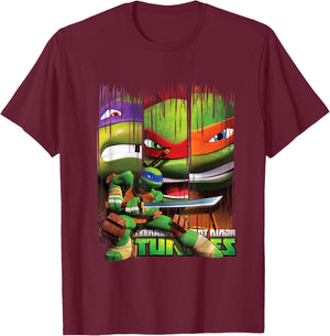 TMNT Leonardo In Front group Shot T-Shirt - T-Shirt | Maroon