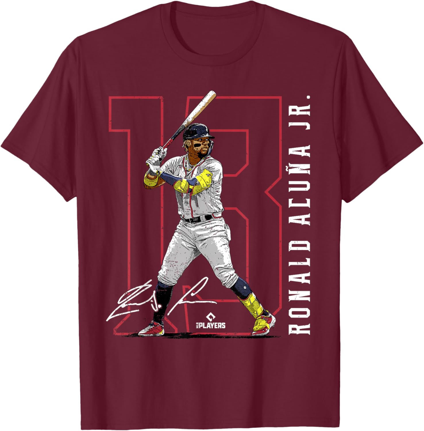 Ronald Acuna Jr. | Atlanta Baseball MLB Players | MLBRAC3003 T-Shirt - T-Shirt | Maroon