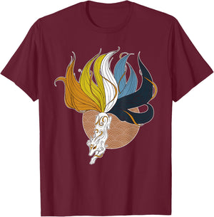 Aroace Kitsune Asexual Aromantic Pride Flag Aro Ace Gay Fox T-Shirt - T-Shirt | Maroon
