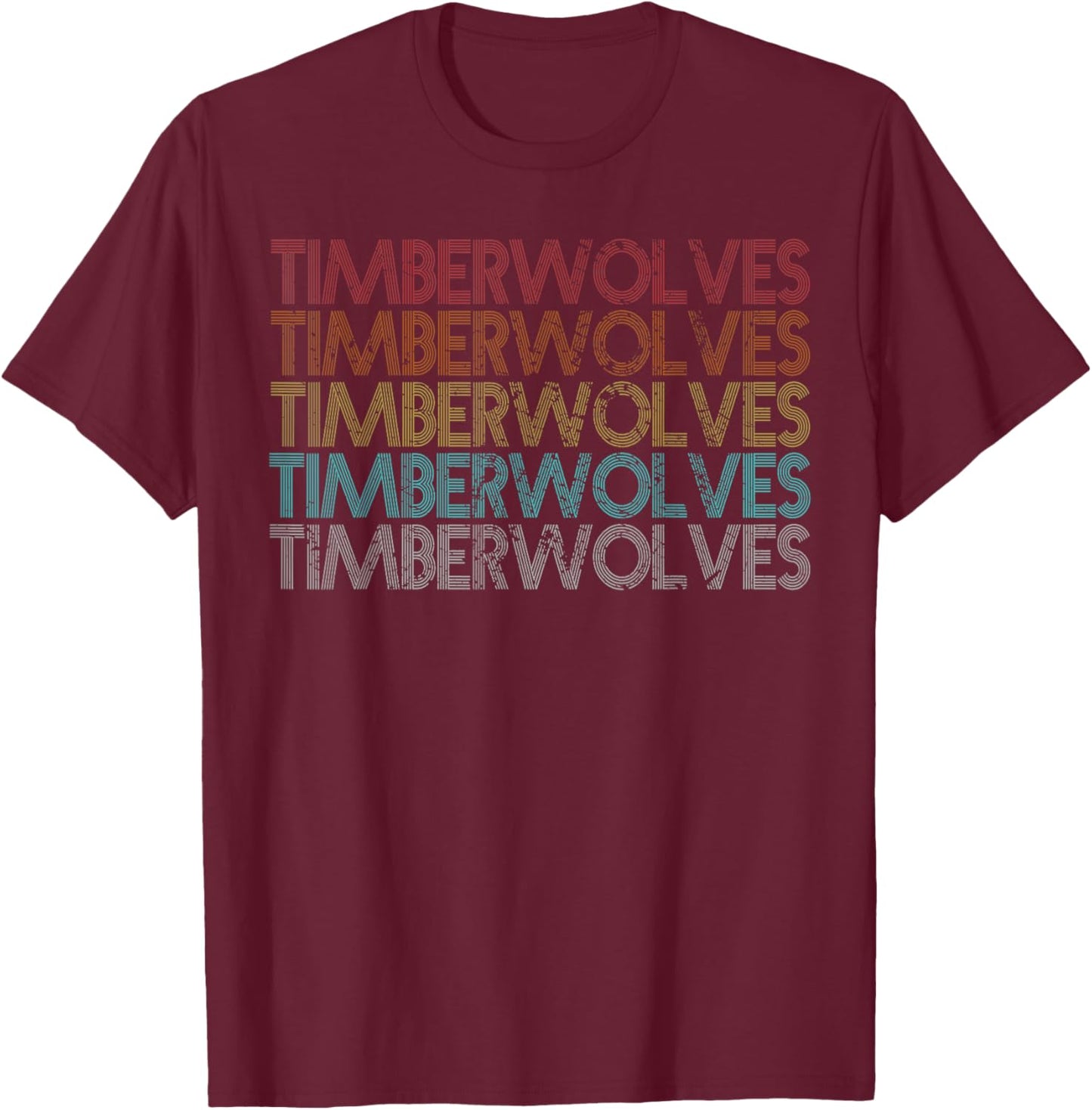 Retro Vintage Timberwolves T-Shirt - T-Shirt | Maroon