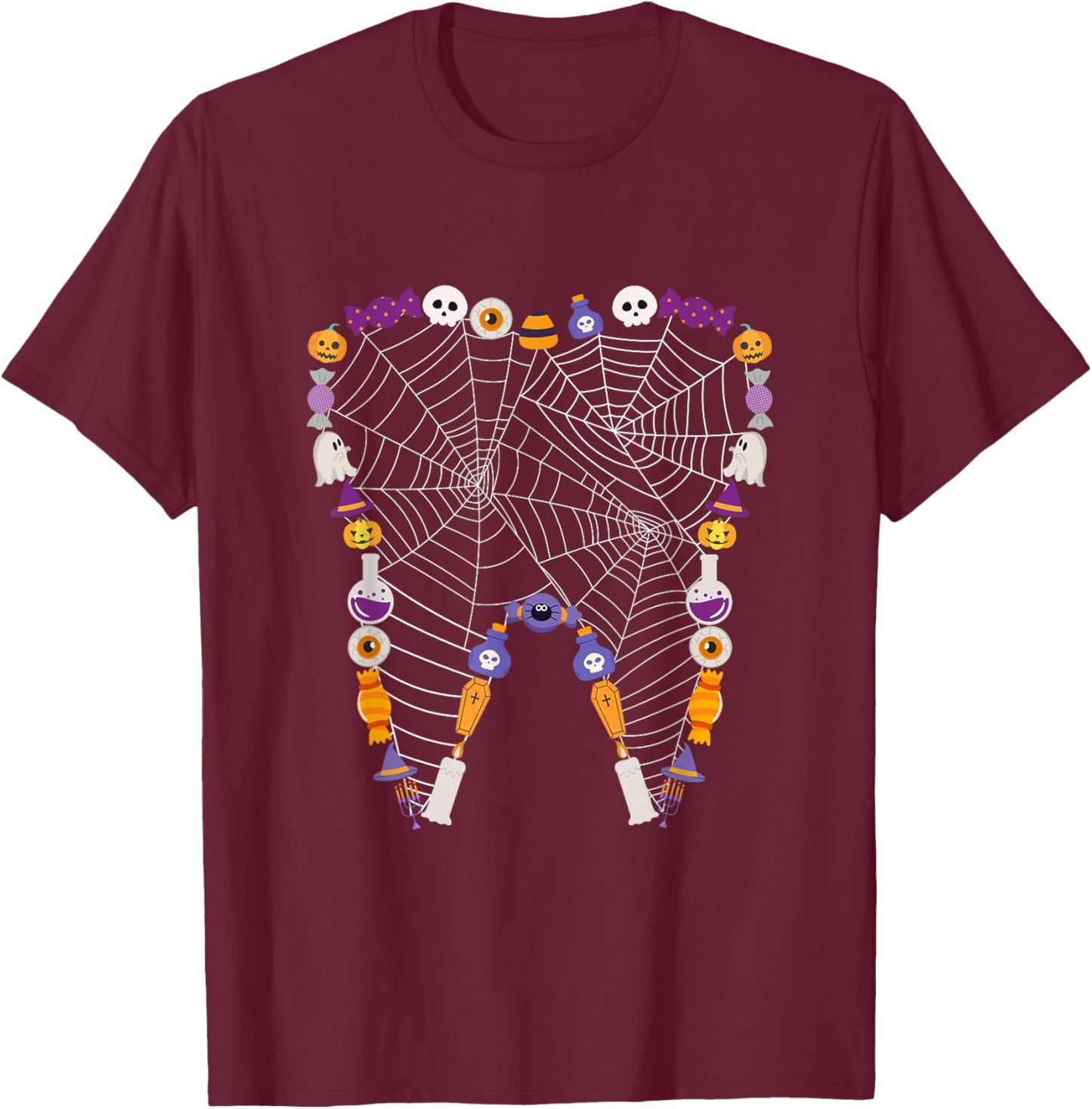 Tooth Halloween Costume Dentist Dental Squad T-Shirt - T-Shirt | Maroon