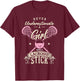 Never underestimate a girl with a Lacrosse stick T-Shirt - T-Shirt | Maroon