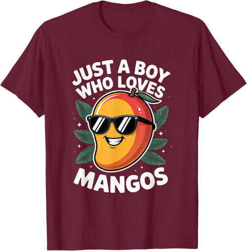 Just a Boy Who Loves Mangos Mango Fruit Men Boys Kds Teens