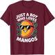 Just a Boy Who Loves Mangos Mango Fruit Men Boys Kds Teens T-Shirt - T-Shirt | Maroon