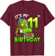 It's My 11th Birthday Zombie Lover 11 Year Old Boys Girls T-Shirt - T-Shirt | Maroon