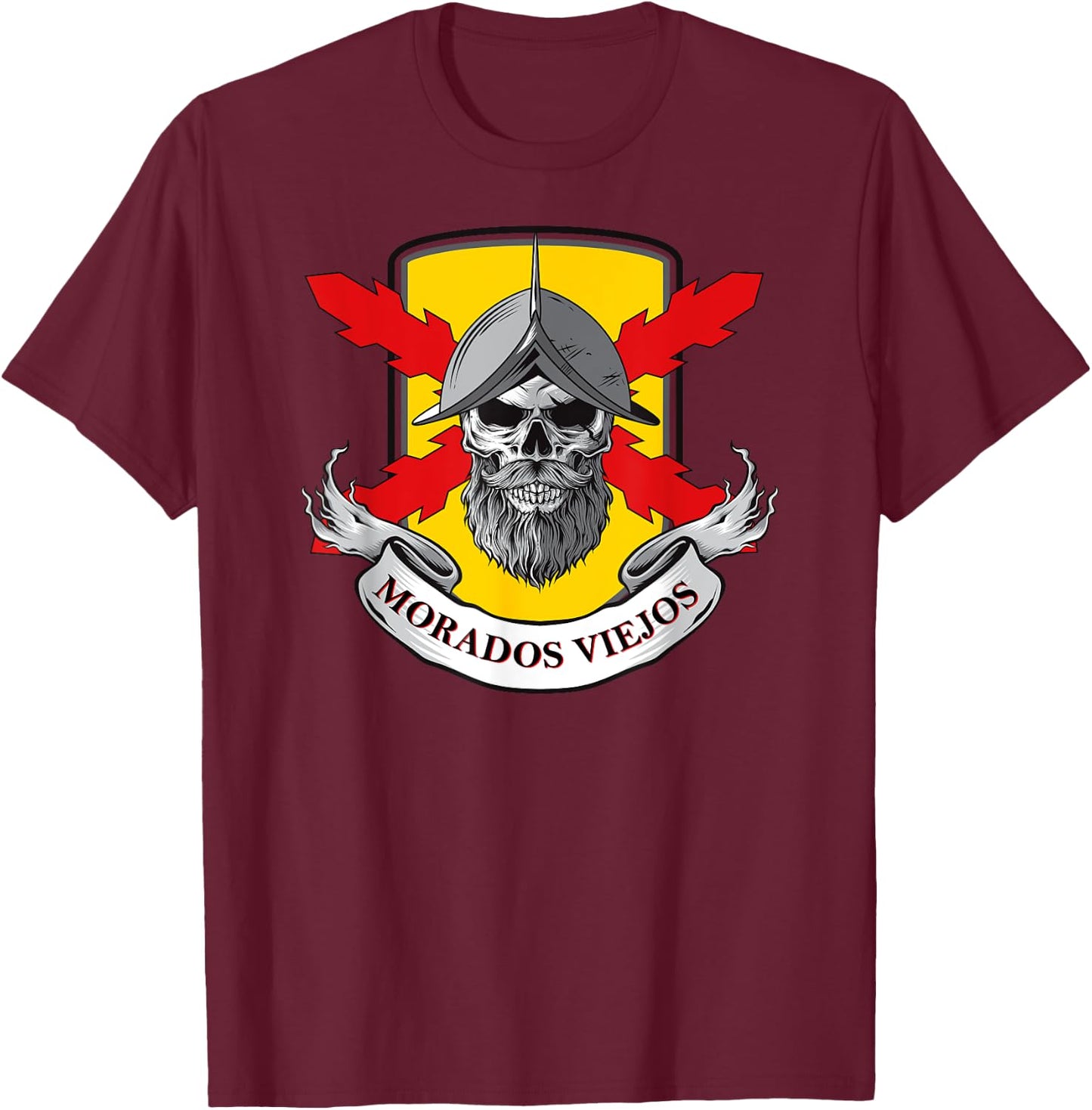 Tercios españoles. Tercio morados viejos. Skull. Borgoña. T-Shirt - T-Shirt | Maroon
