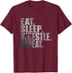 Eat Sleep Wrestle Repeat/Cool Wrestling T-Shirt - T-Shirt | Maroon