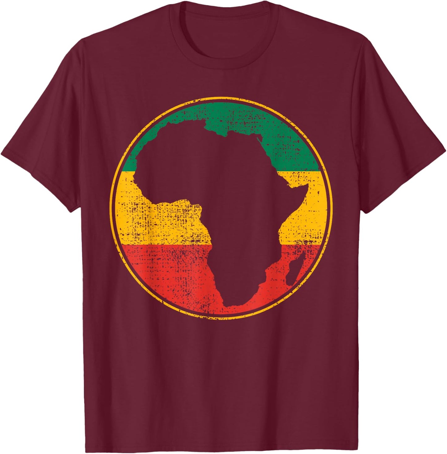 Africa Vintage Retro Map Tanzania Namibia Kenya T-Shirt - T-Shirt | Maroon