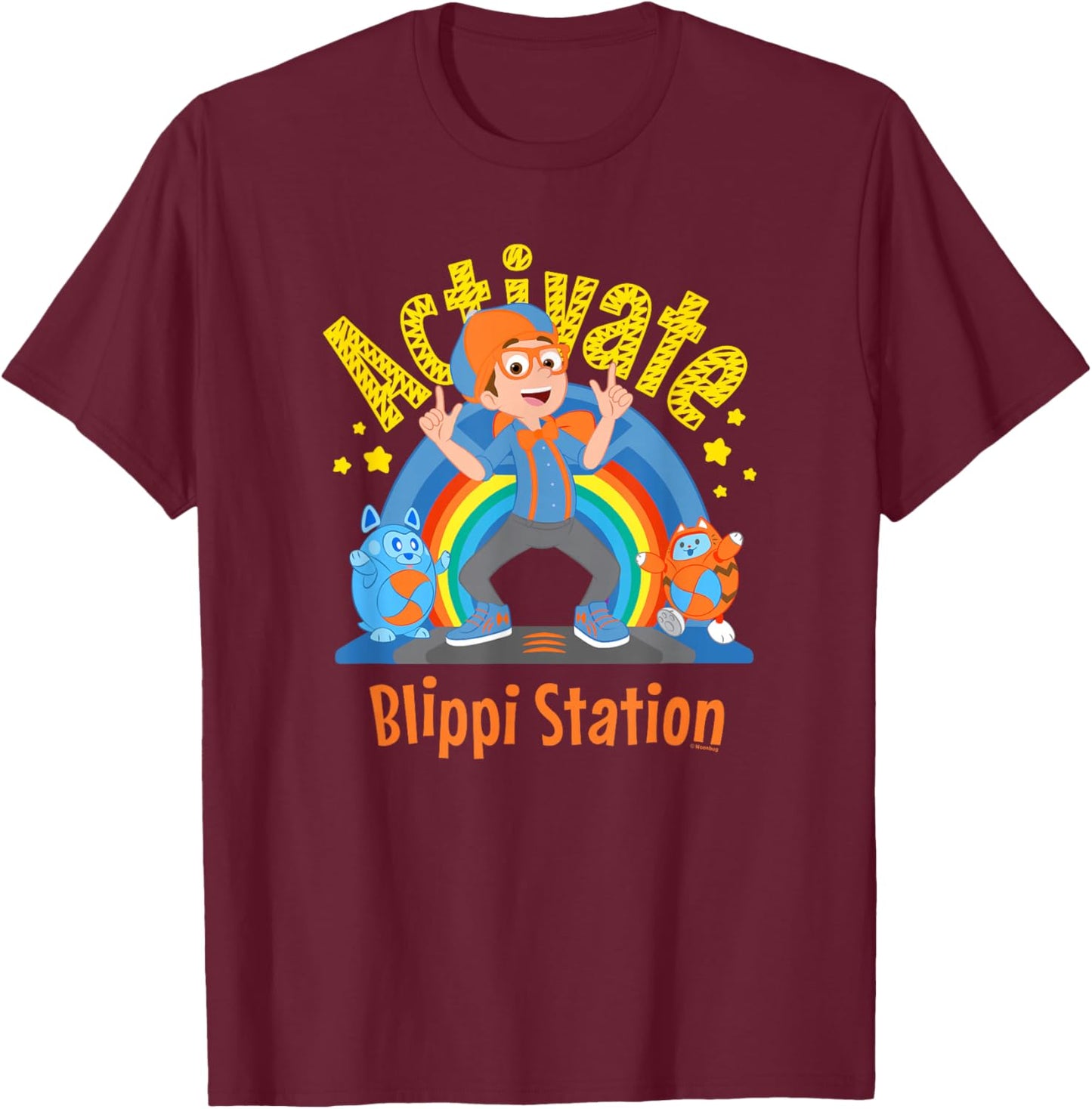 Blippi Rainbow Activate Station Dance T-Shirt - T-Shirt | Maroon