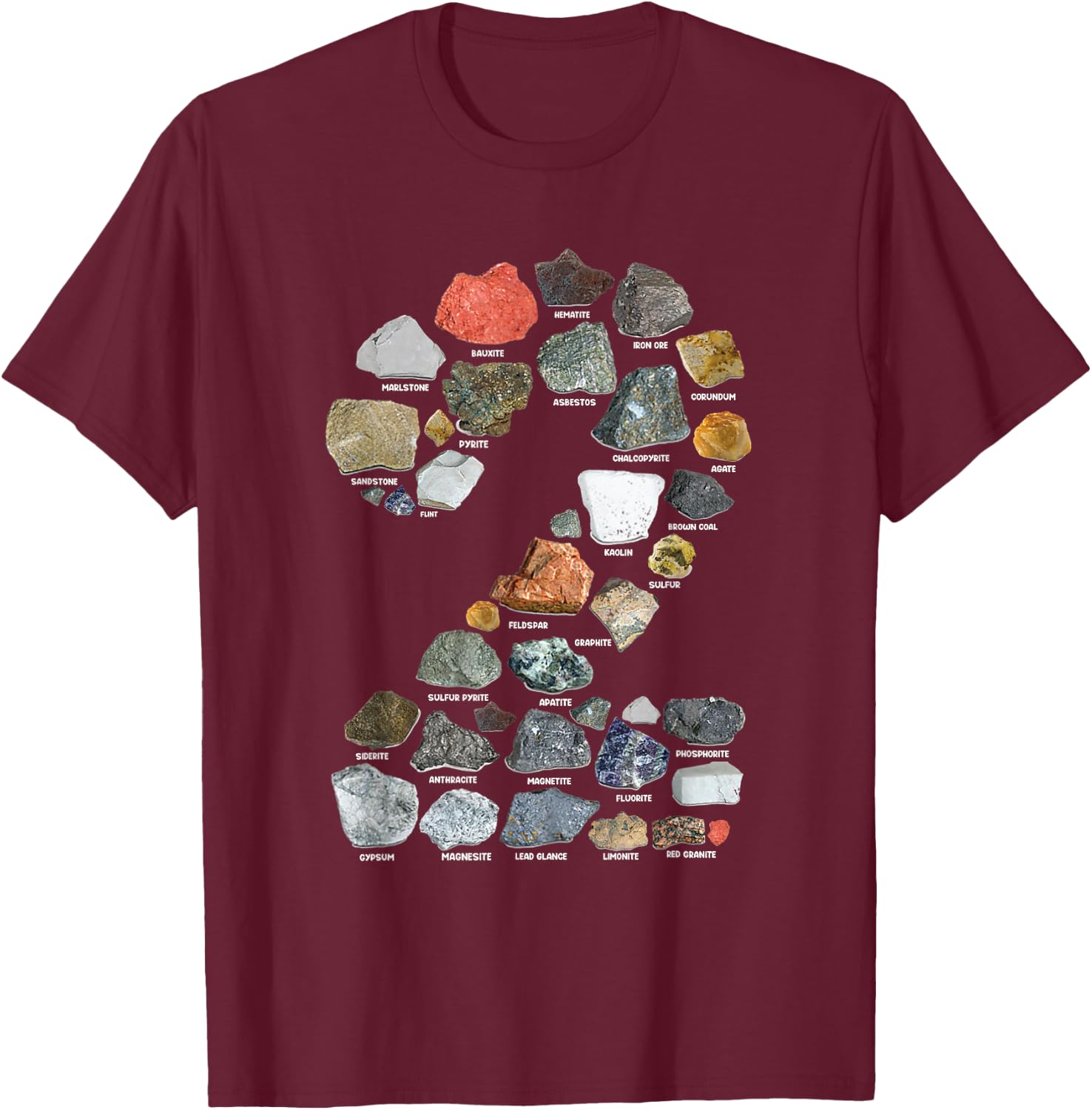 Geology 2 years Old Rock Collecting 2nd Birthday T-Shirt - T-Shirt | Maroon