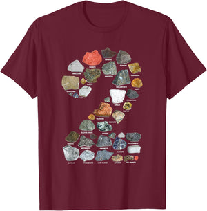 Geology 2 years Old Rock Collecting 2nd Birthday T-Shirt - T-Shirt | Maroon