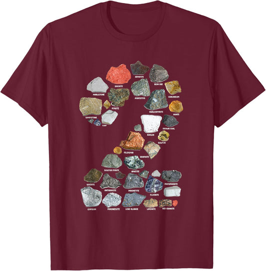 Geology 2 years Old Rock Collecting 2nd Birthday T-Shirt - T-Shirt | Maroon