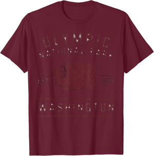 Olympic National Park Washington Est 1938 T-Shirt - T-Shirt | Maroon